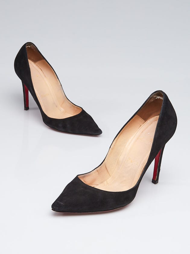Christian Louboutin Black Suede Pigalle Follies 100 Pumps Size 8/38.5