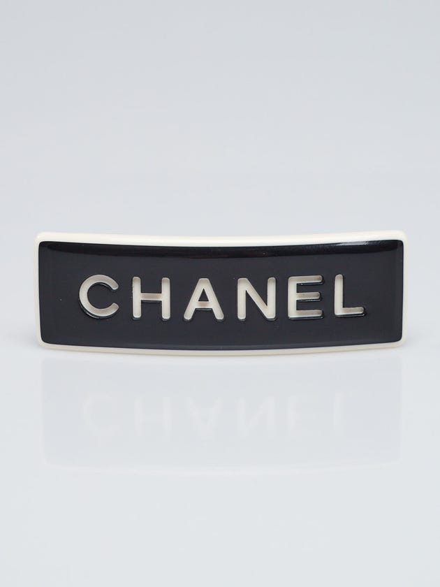 Chanel Black/White Resin Barette