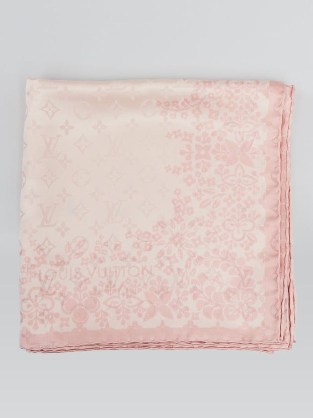 Louis Vuitton Light Pink Silk Tatoogram Square Scarf