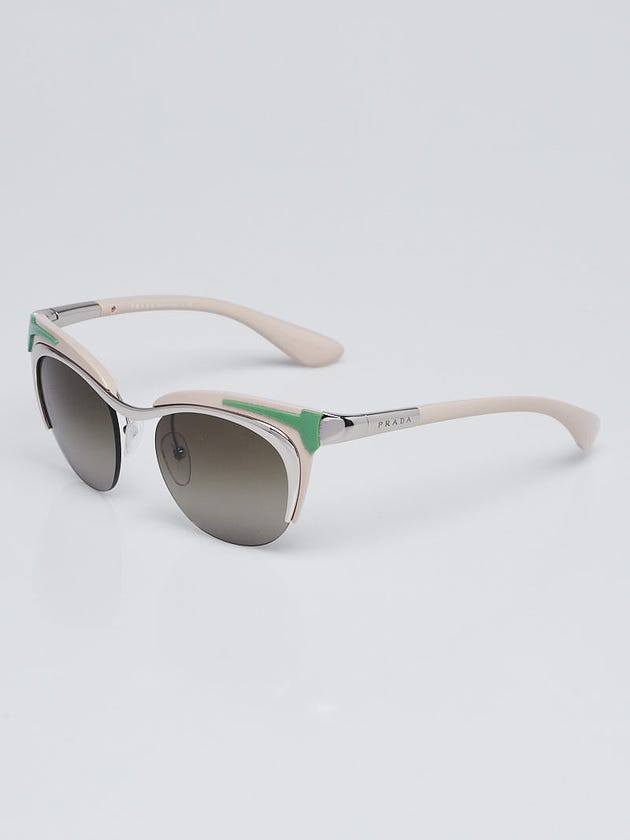 Prada Beige/Green Acetate Dixie Sunglasses SPR61O