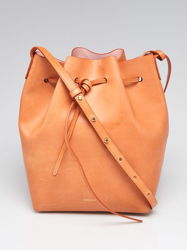 Mansur Gavriel Cammello/Rosa Vegetable Leather Large Bucket Bag