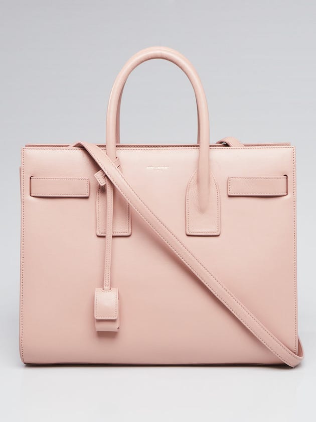 Yves Saint Laurent Pale Blush Calfskin Leather Small Sac de Jour Tote Bag