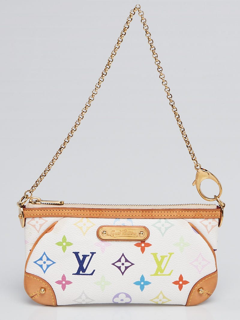 Louis Vuitton White Monogram Multicolore Cosmetic Pouch - Yoogi's Closet