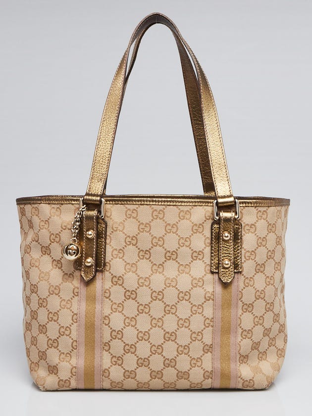 Gucci Beige/Gold GG Canvas Jolicoeur Tote Bag