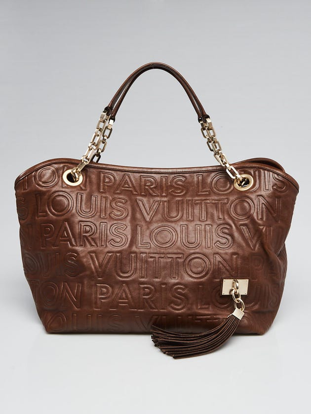 Louis Vuitton Limited Edition Chocolate Leather Paris Souple Whisper PM Bag