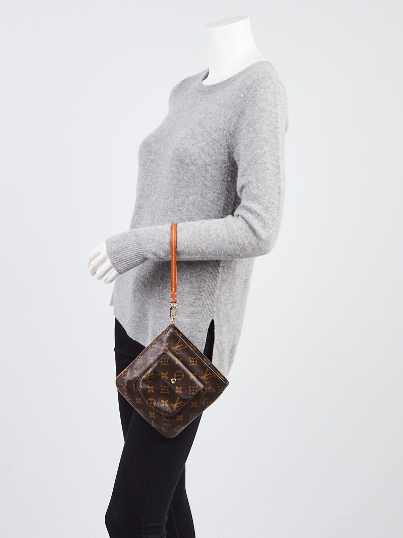 Authentic Louis Vuitton Monogram Partition Clutch Hand Bag Purse