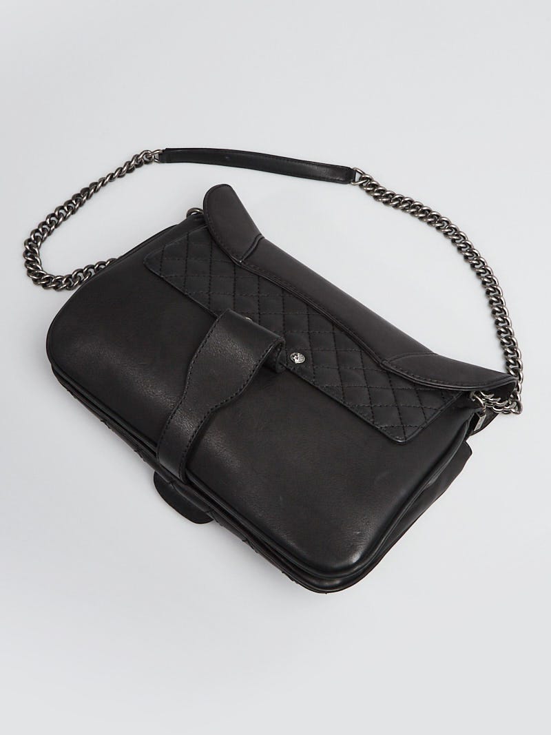 Chanel Paris-Dallas Black Quilted Calfskin Studded Saddle Bag Q6B3VR3PKB000