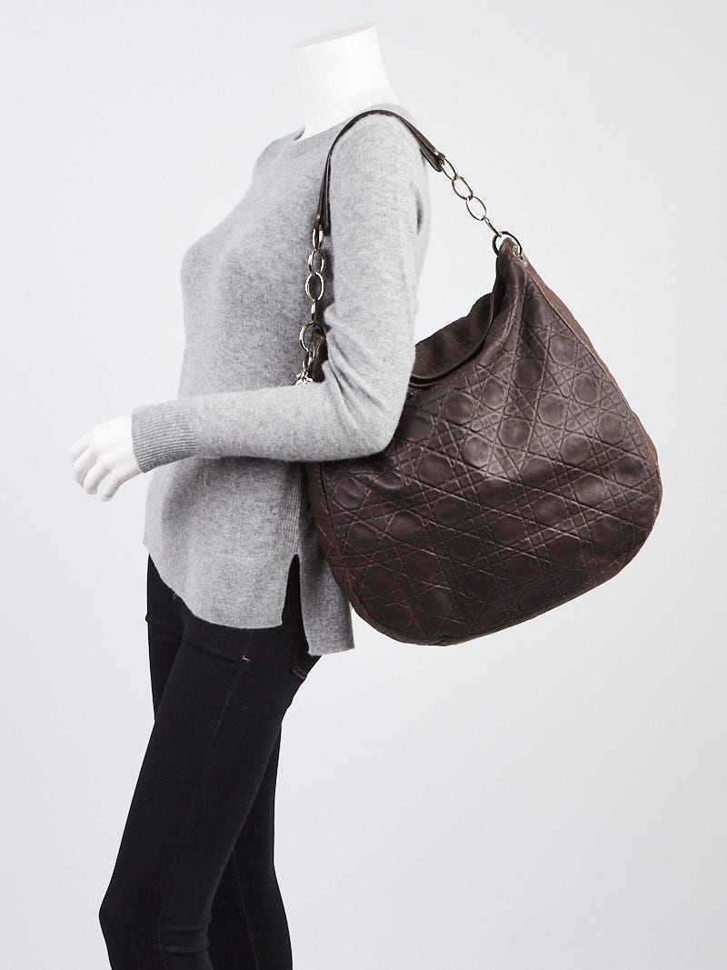 祝開店！大放出セール開催中 Christian Dior Soft Leather Lambskin Quilted Cannage Brown 小物