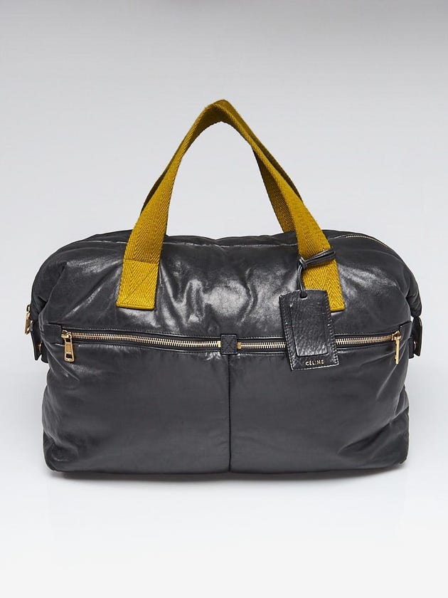 Celine Black Leather Large Duffel Bag