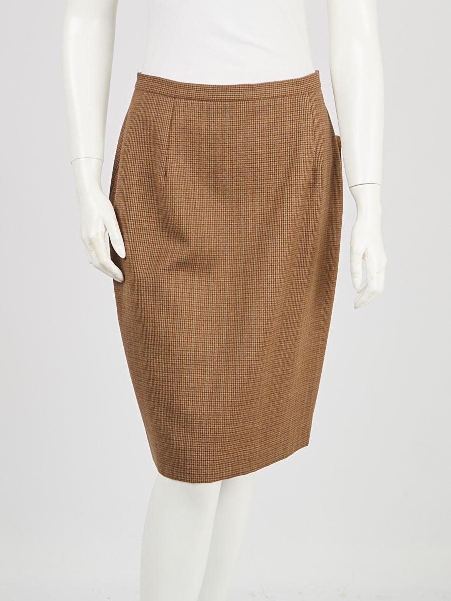 Brown herringbone outlet skirt