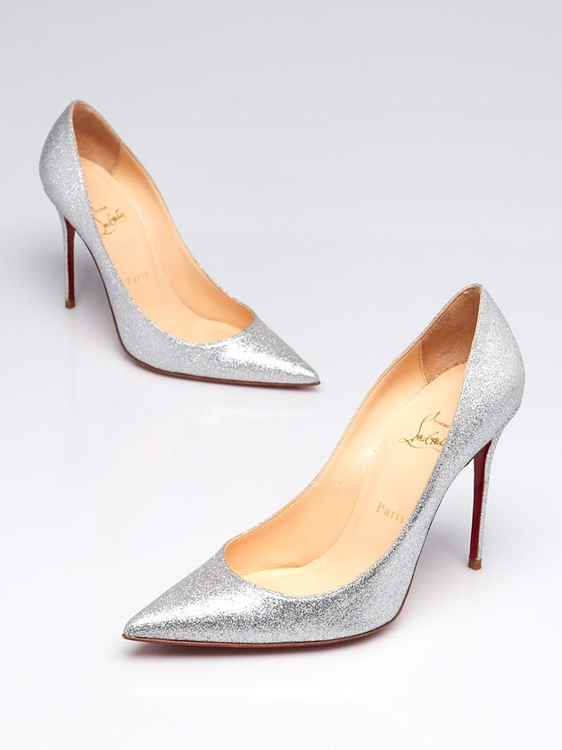 Christian Louboutin Silver Glitter  Pigalle 120 Pumps Size 9/39.5