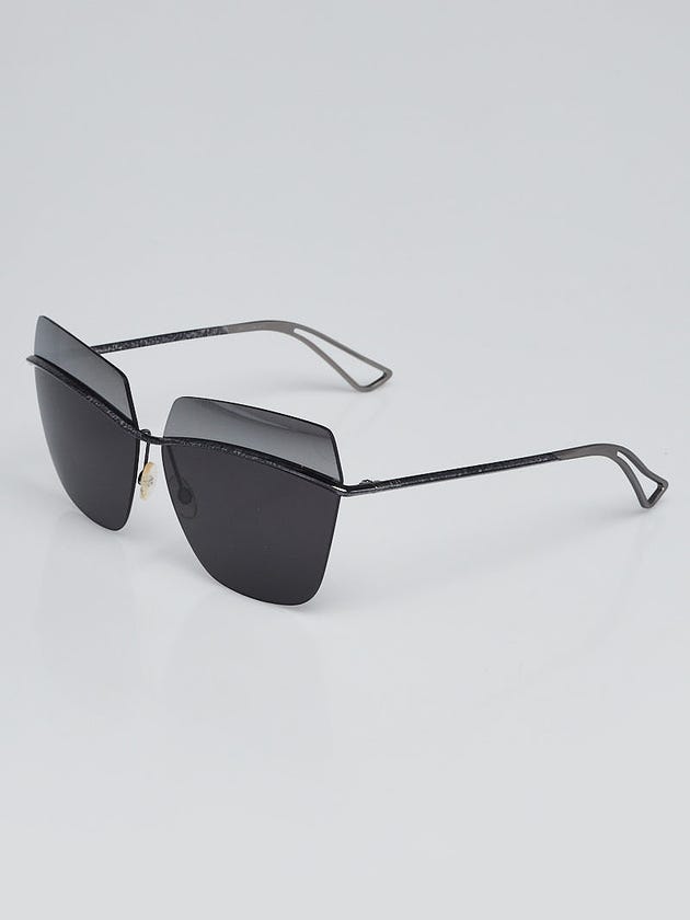 Christian Dior Black Metal Two-Tone Lens Metallic Sunglasses  