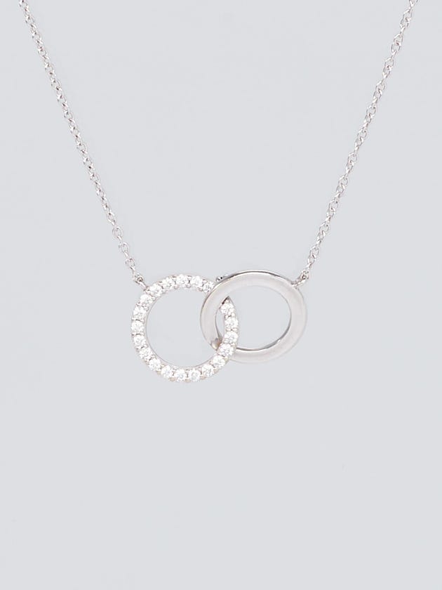 Tiffany & Co. 18k White Gold and Diamonds Double Interlocking Circles Pendant