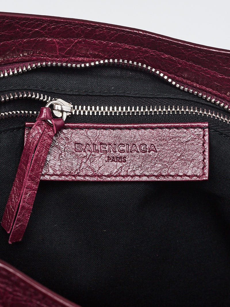 Balenciaga Violet Prune Lambskin Leather Motorcycle Silver City