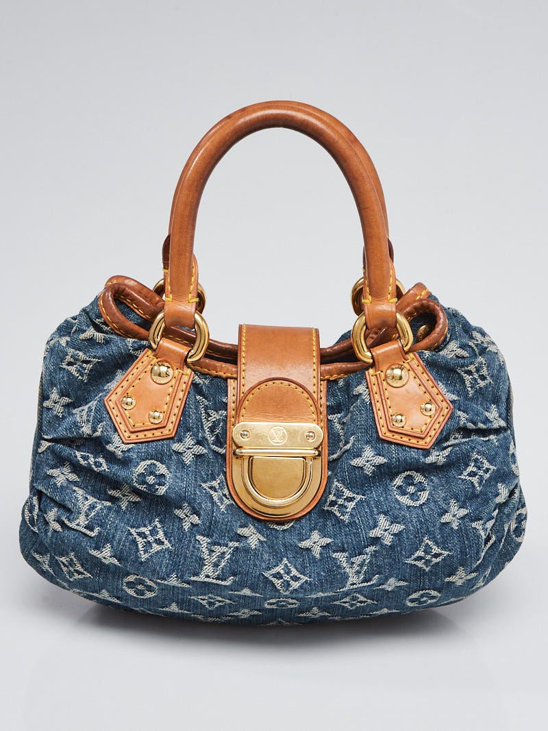 Louis Vuitton Pleaty Denim Blue Leather Shoulder Bag