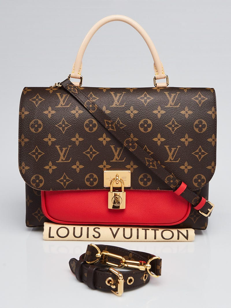 Louis Vuitton Marignan Handbag Monogram With Brown Red Canvas