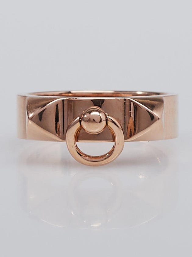 Hermes 18k Pink Gold Collier de Chien Small Ring Size 50/5.5