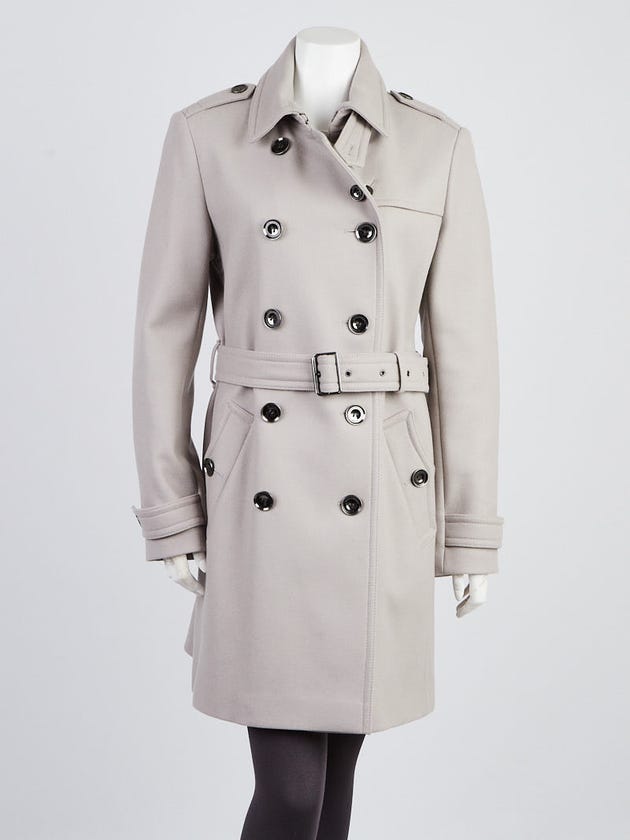 Burberry Brit Stone Wool Balmoral Coat Size 14/48
