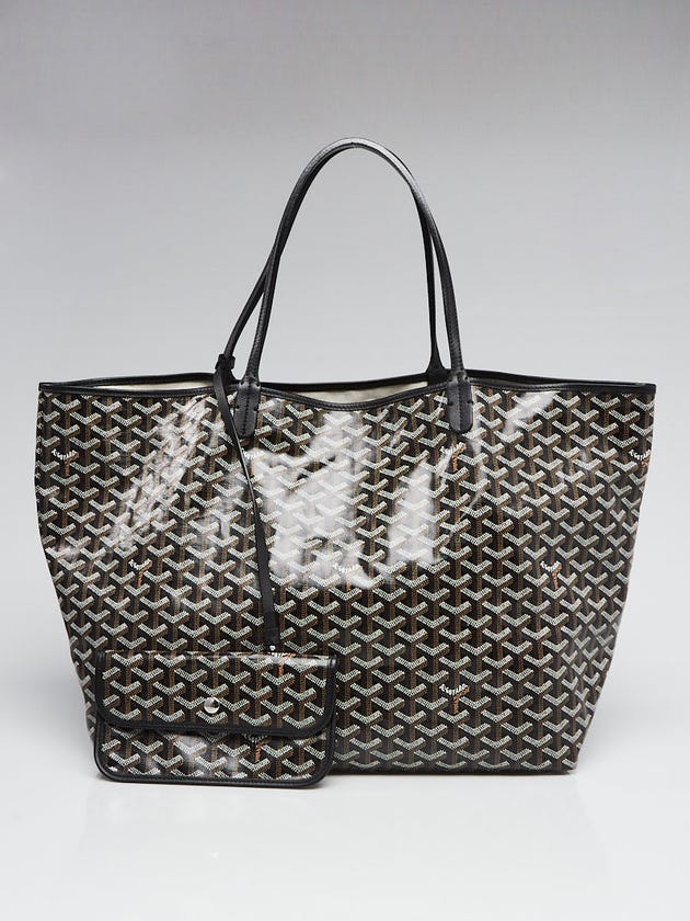 Goyard Black Chevron Print Coated Canvas St. Louis GM Tote Bag