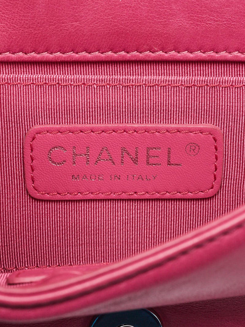 Chanel Hot Pink Ombre Patent Leather Brick Flap Crossbody