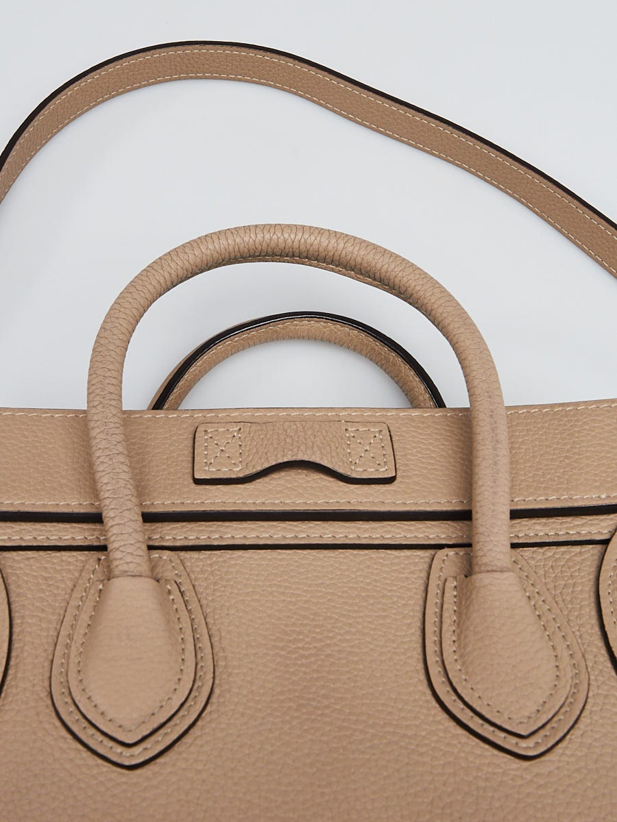 MICRO LUGGAGE HANDBAG IN DRUMMED CALFSKIN - DUNE