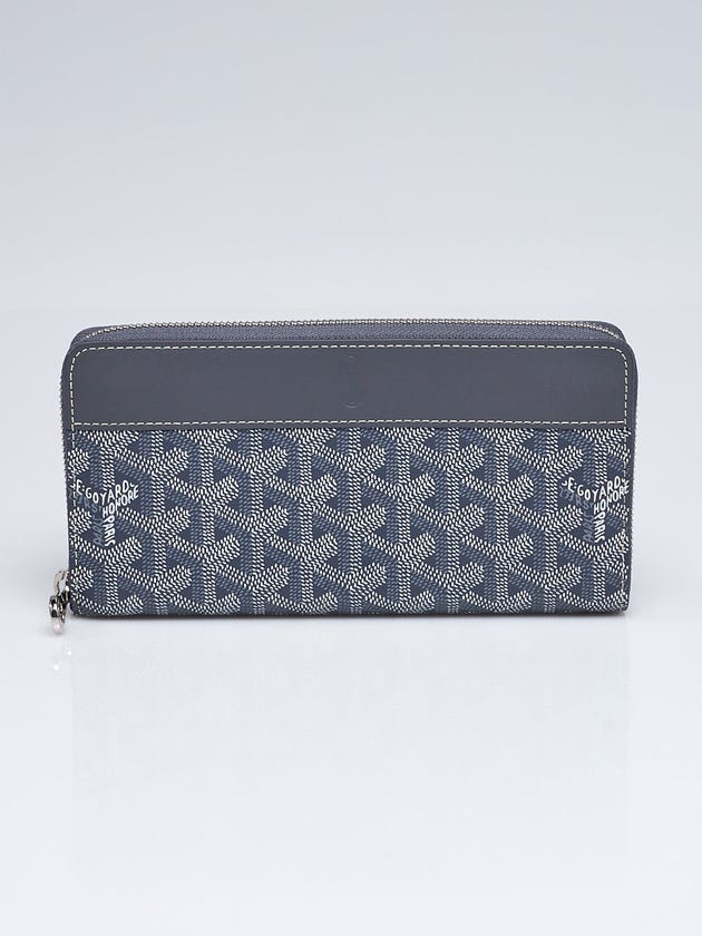 Goyard Grey Chevron Print Coated Canvas Matignon Zippy Wallet