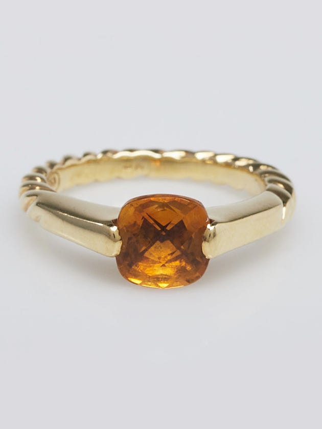 David Yurman 18k Gold Citrine Albion Ring Size 6