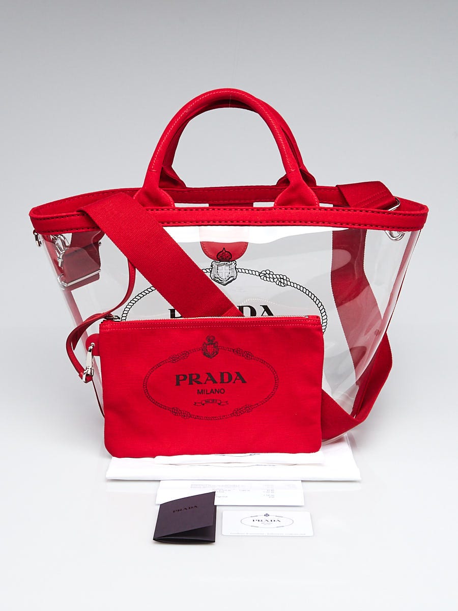 Prada pvc tote online bag