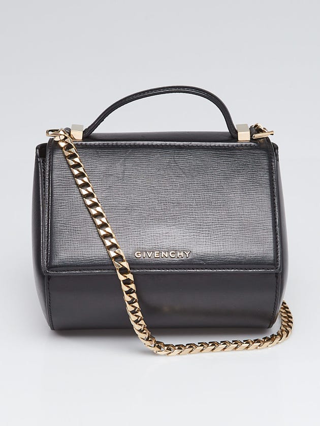Givenchy Black Grained Leather Pandora Box Mini Crossbody Bag