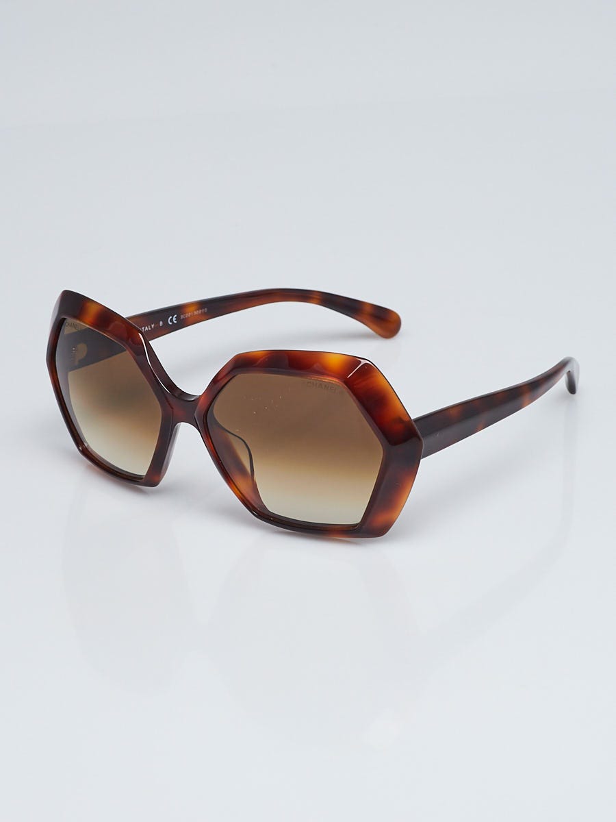 Chanel Tortoise Shell Acetate Frame Oversized Sunglasses-5367