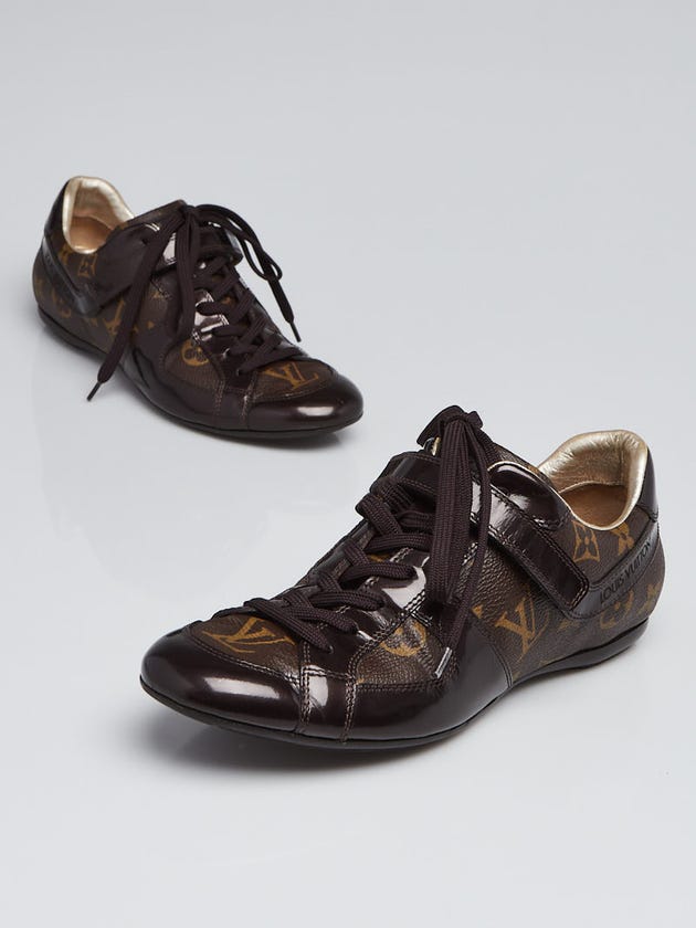 Louis Vuitton Monogram Canvas and Patent Leather Globe Trotter Sneakers Size 5/35.5