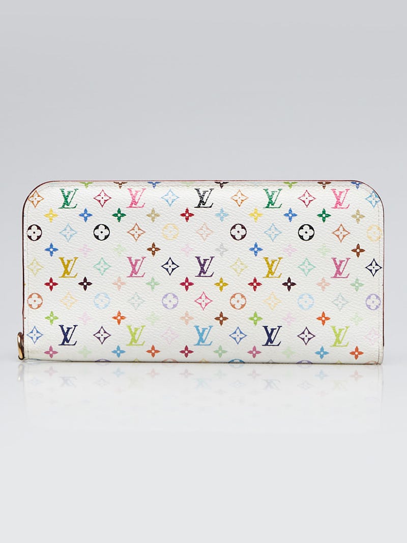 Louis Vuitton, Bags, Louis Vuitton Monogram Multicolor Insolite Wallet  White Litchi Murakami Pink