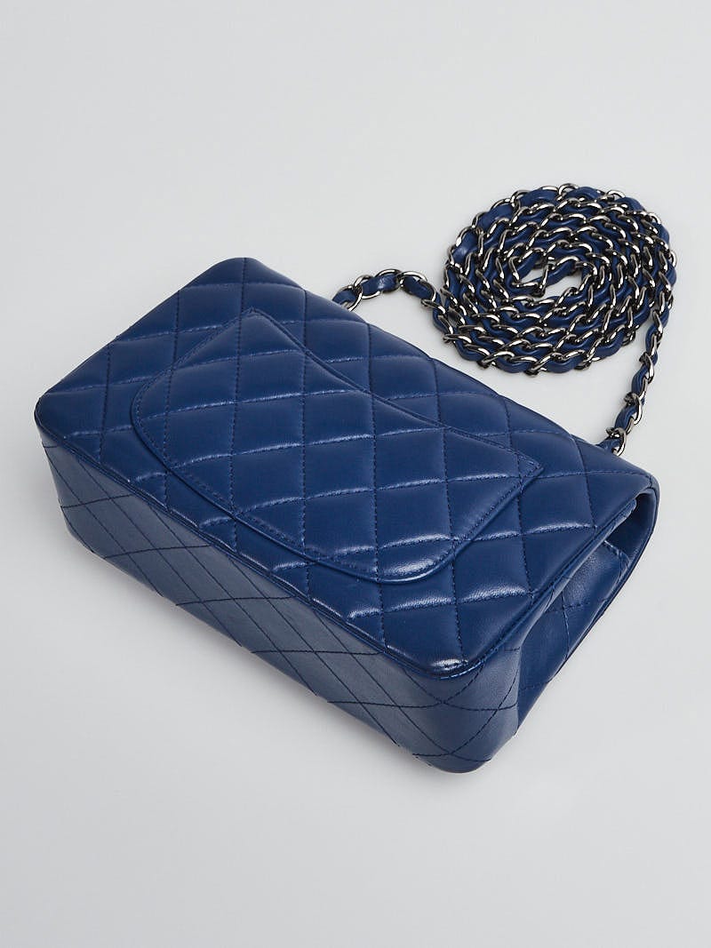 Chanel Mini Navy Blue Quilted Lambskin Rectangular Classic