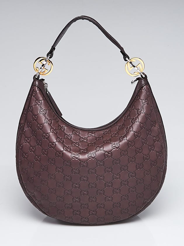 Gucci Brown Guccissima Leather GG Twins Medium Hobo Bag