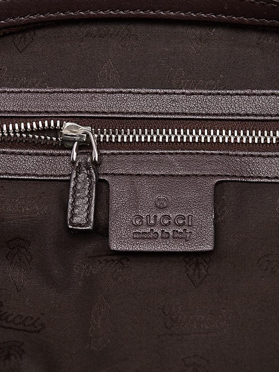 Gucci Dark Brown Guccissima Leather GG Twins Medium Hobo Bag - Yoogi's  Closet