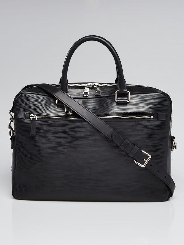Louis Vuitton Black Epi Leather Porte Documents Business Briefcase Bag