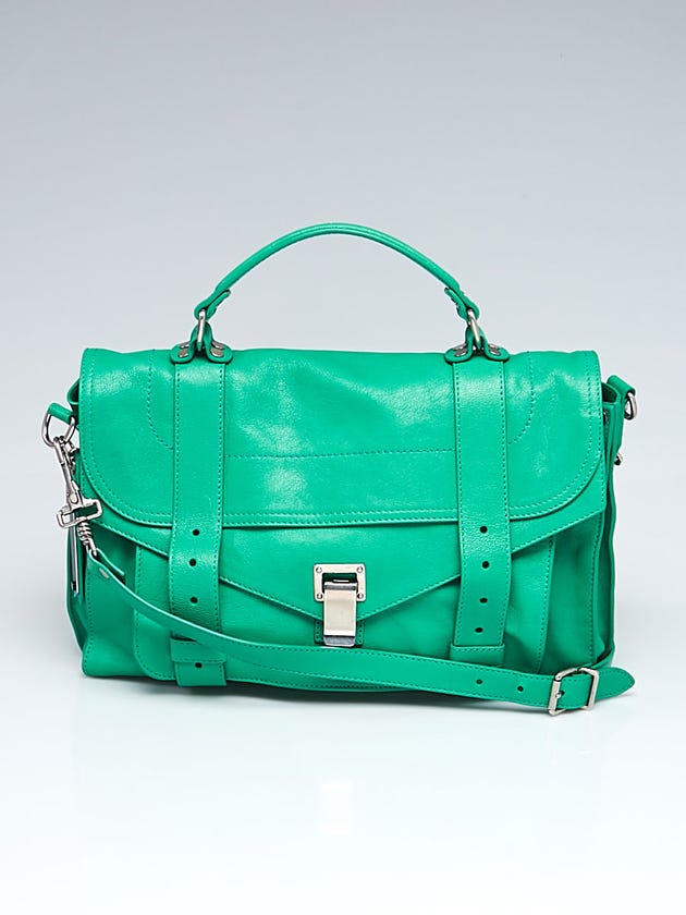Proenza Schouler Green Leather Medium PS1 Satchel Bag