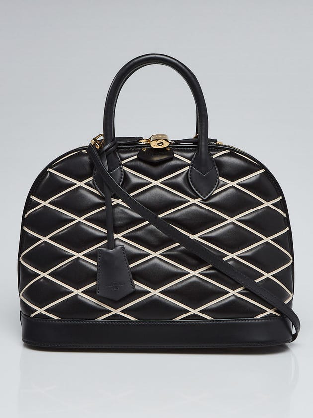 Louis Vuitton Black Lambskin Leather Malletage Alma PM Bag