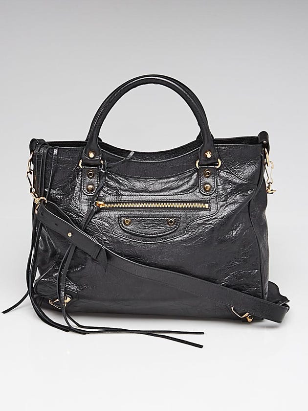 Balenciaga Black Lambskin Leather Velo Bag