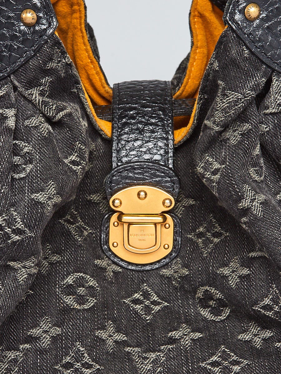 Louis Vuitton Black Denim Monogram Mahina Hobo L Louis Vuitton