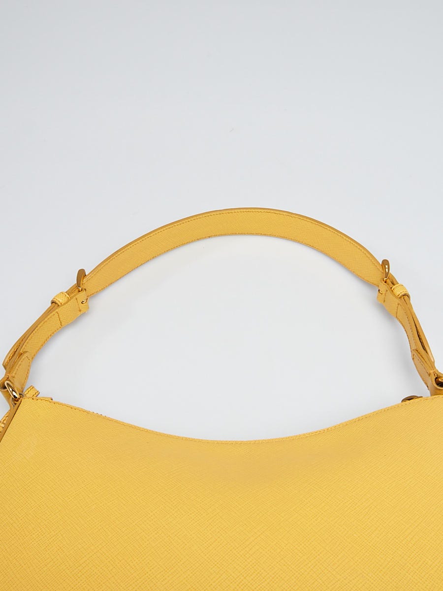 Prada Yellow Saffiano Lux Leather Shoulder Bag BR4903 | Yoogi's Closet