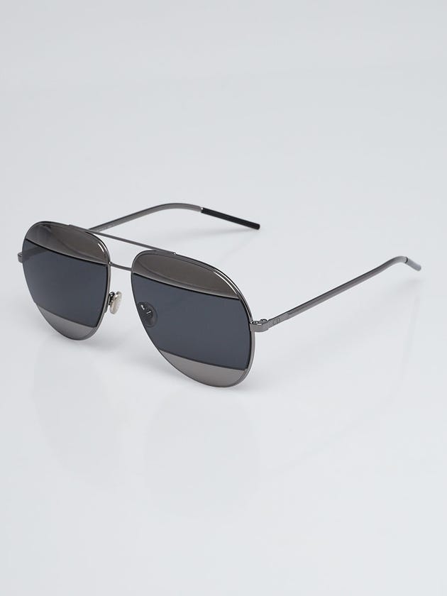 Christian Dior Dark Silvertone Metal Frame Split 1 Sunglasses