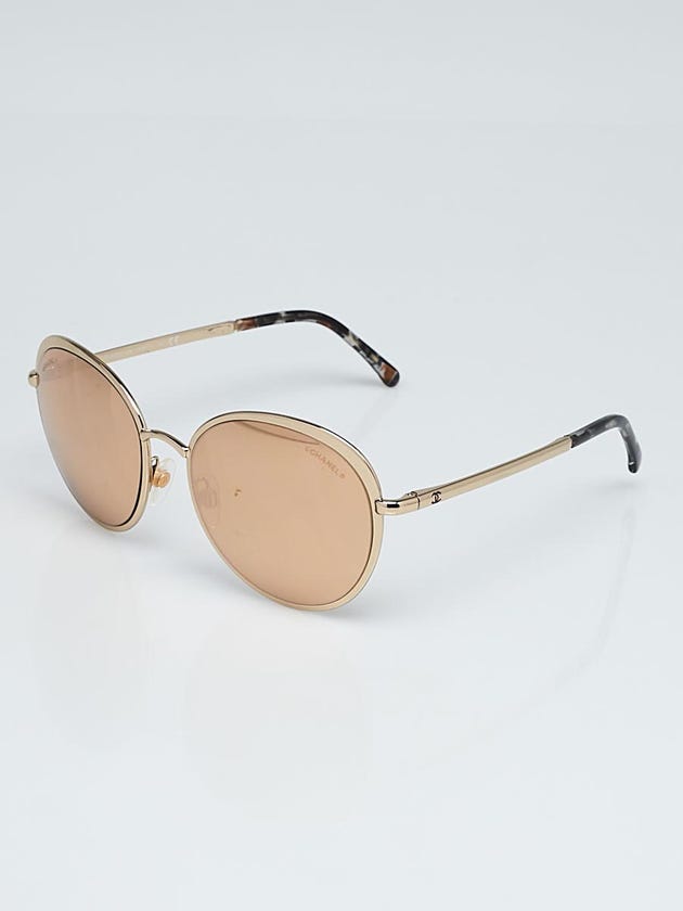 Chanel Gold Metal Round CC Logo Sunglasses-4206