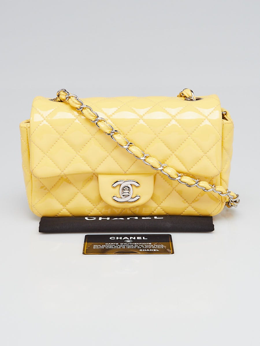 Chanel Yellow Quilted Patent Leather Classic New Mini Flap Bag - Yoogi's  Closet