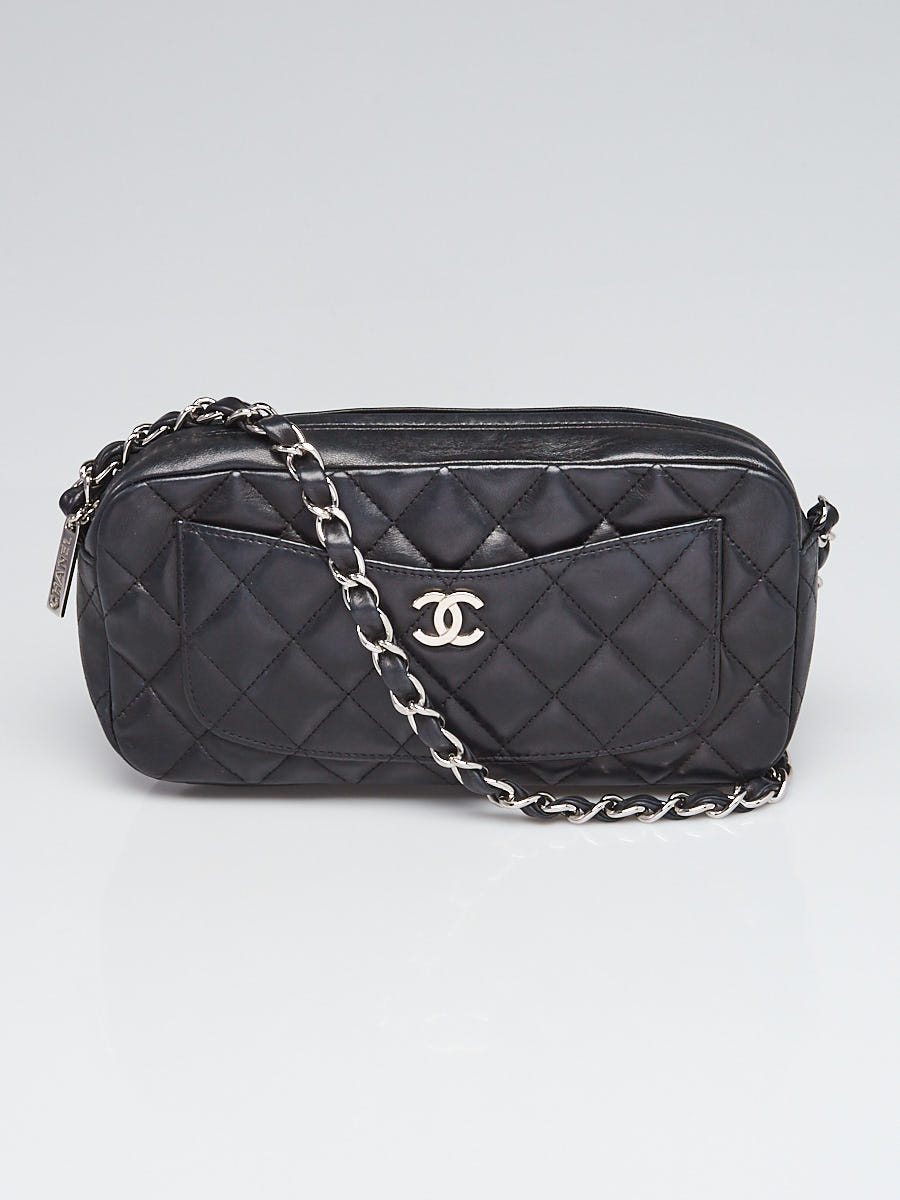 Chanel Black Quilted Lambskin Leather Camera Case Shoulder Bag