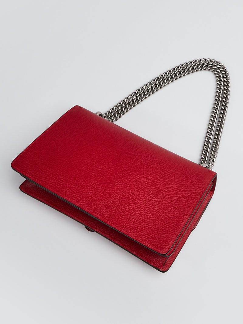 Dionysus Leather Mini Chain Wallet, Red