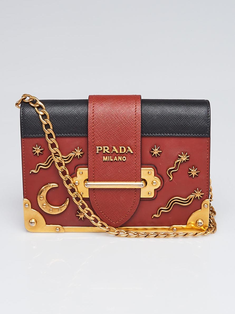 Prada Cahier Moon And Stars Astrology Celestial Pink Small