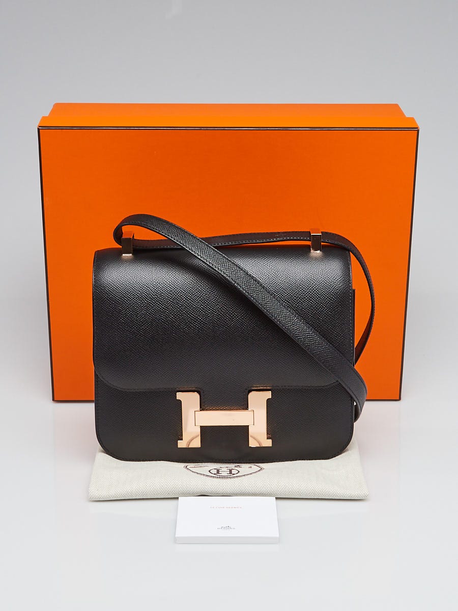 Hermes 24cm Rose Jaipur Epsom Leather Gold Plated Constance Bag - Yoogi's  Closet