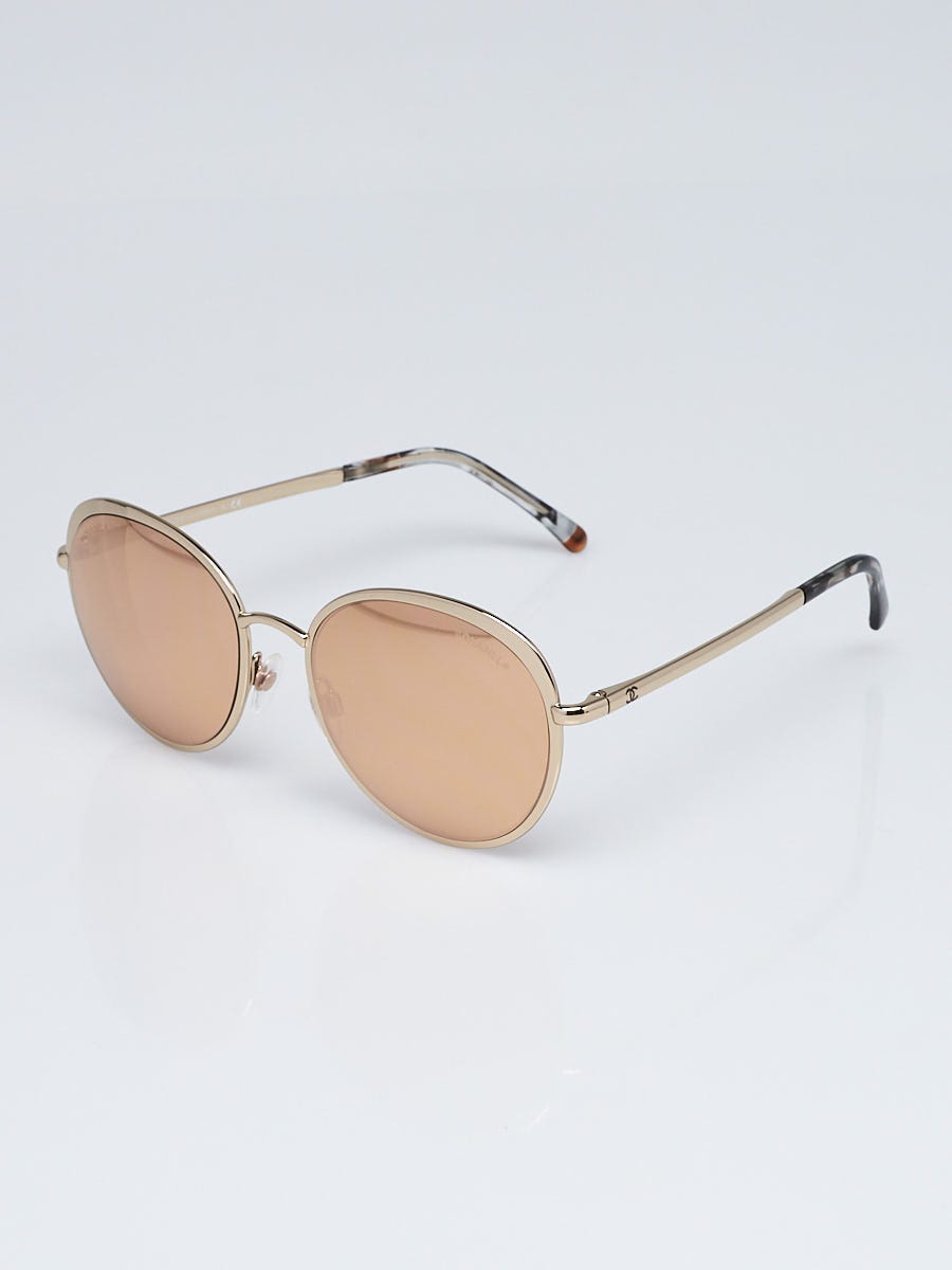 Chanel Gold Metal Round CC Logo Sunglasses-4206 - Yoogi's Closet