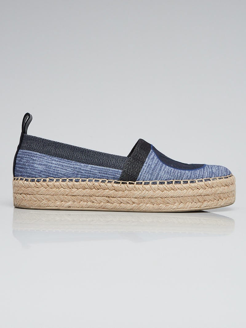 LOUIS VUITTON Canvas Postcard Espadrille Flats 38 Ecru 1217561